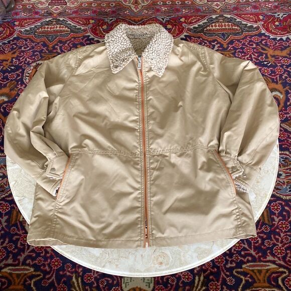 Mighty Mac Out O' Gloucester Beige Faux Shearling Lined Two Way Zip Deck Jacket - Picture 11 of 14